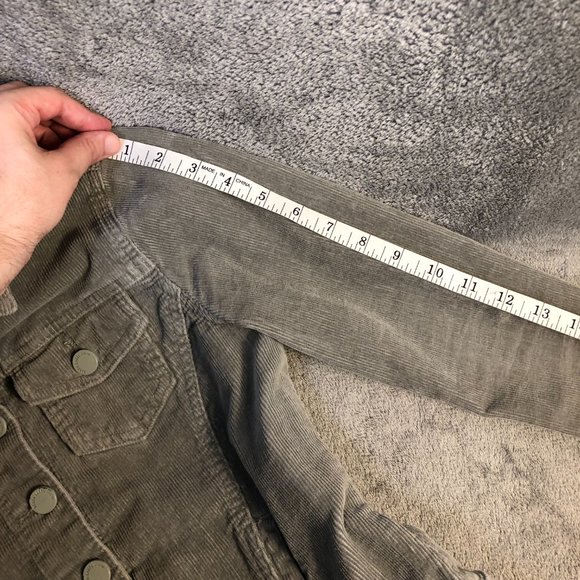 Black Label C'est Toi Women's Small Jacket Grayish/Tan Corduroy Denim Coat - Picture 6 of 9